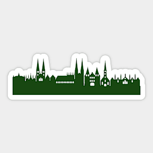 LÜBECK skyline in forest green Sticker